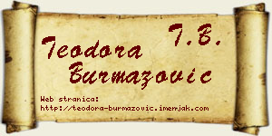 Teodora Burmazović vizit kartica